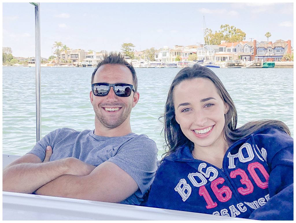 riding a Surrey boat around Balboa Island