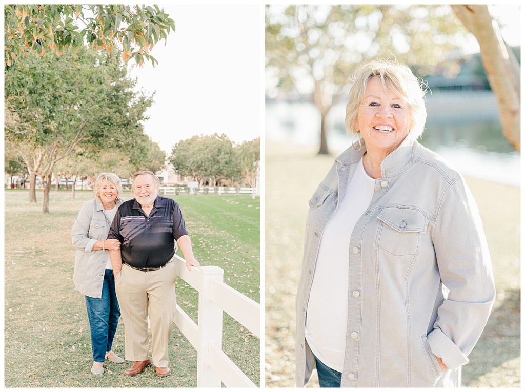 Morrison Ranch Couples session with green grass and white picket fences