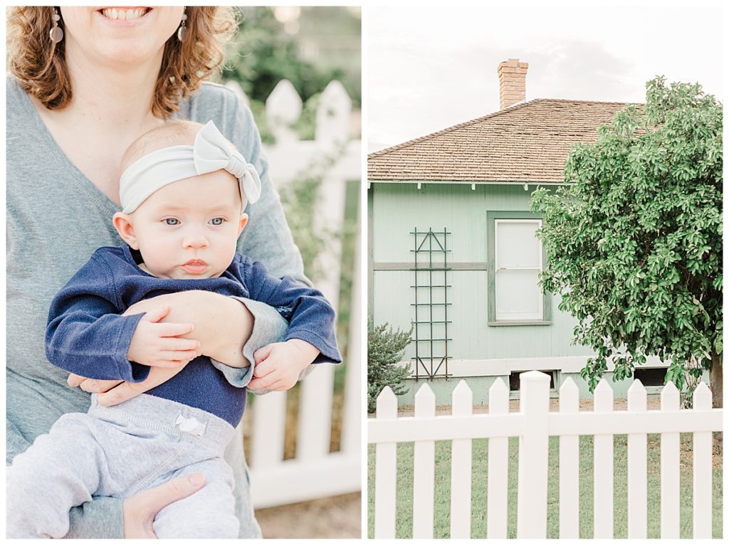 mom holding little baby girl at Tumbleweed Park in Chandler Arizona, Jette's Family Photos