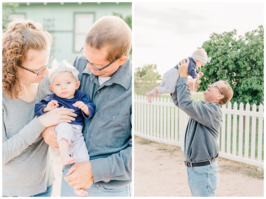 mom and dad snuggling little baby girl at Tumbleweed Park, Jette's Family Photos