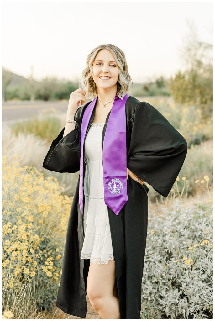 Grand Canyon University (GCU) light & airy senior desert photos