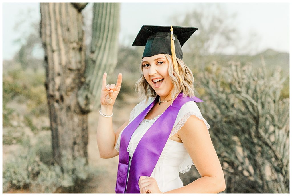 Grand Canyon University (GCU) light & airy senior desert photos, Lopes Up!!