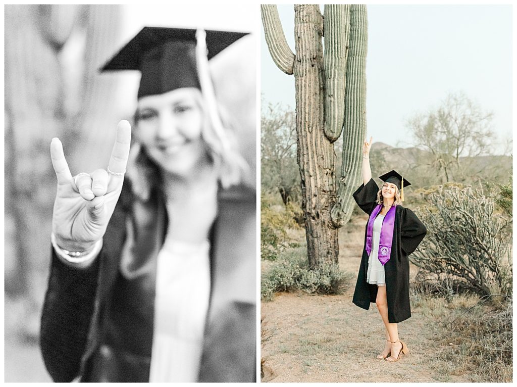 Grand Canyon University (GCU) light & airy senior desert photos, Lopes Up!!