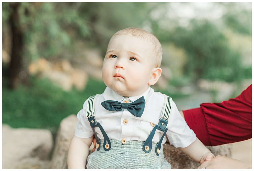 Little boy sitting on a rock in Gilbert, Arizona