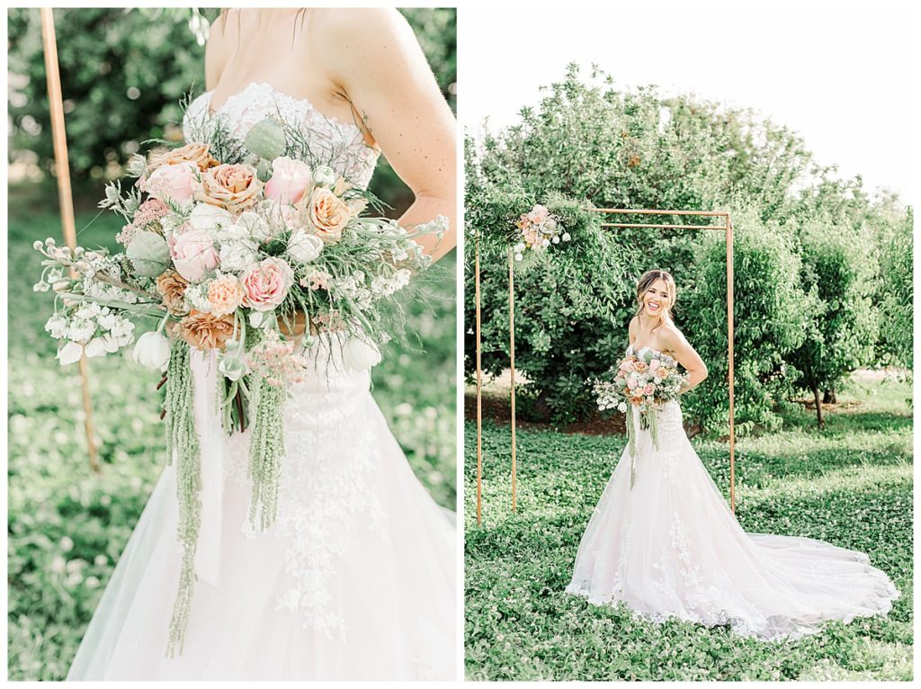 Bride and bridal bouquet Gilbert Arizona wedding photography