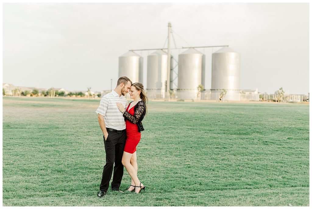 Kaitlyn & Josh Engagement Session at Morrison Ranch in front of the silos, Light & Airy Photos