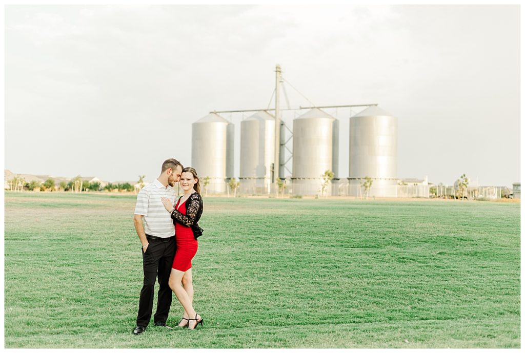 Kaitlyn & Josh Engagement Session at Morrison Ranch in front of the silos, Light & Airy Photos