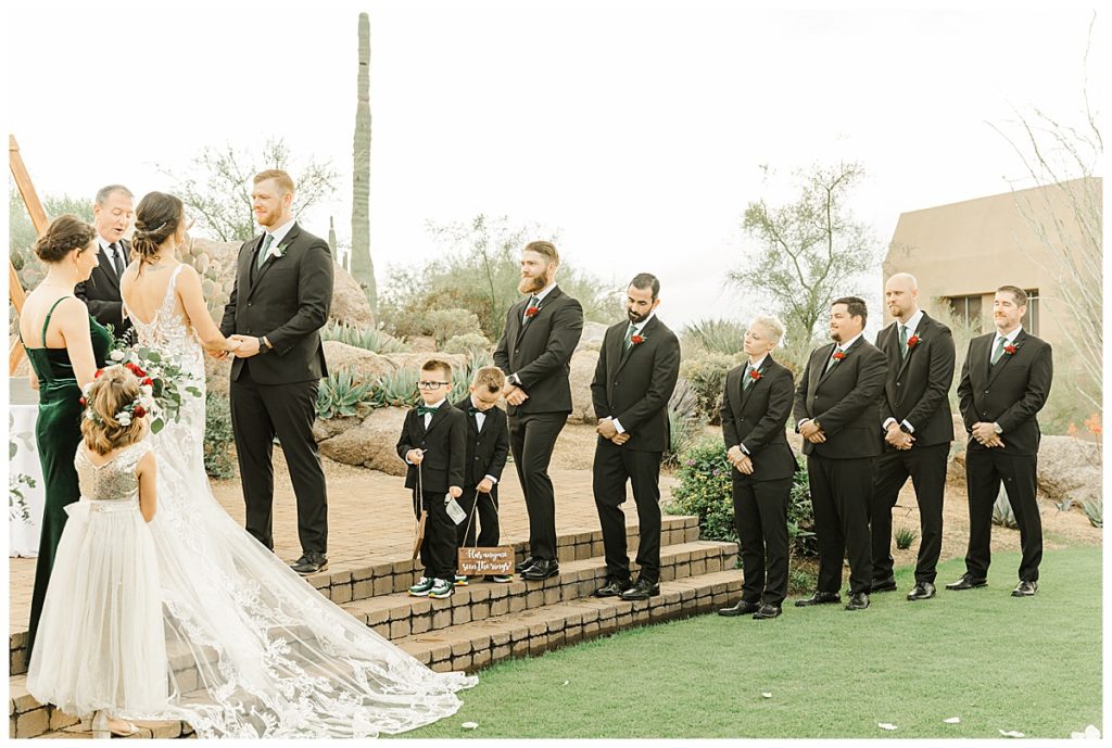 Chelsea & Kyle's Troon North Golf Club Wedding Ceremony | Groomsmen