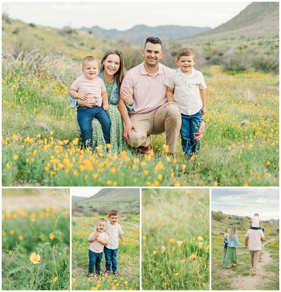 Spring Desert Wildflower Family Photos | Sanchez Family | Bethie Grondin Photography