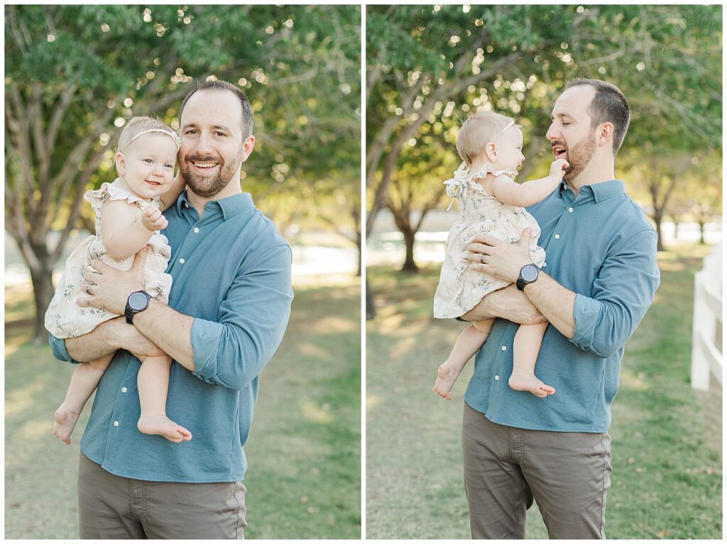 Dad with a one year old little girl at Morrison Ranch 