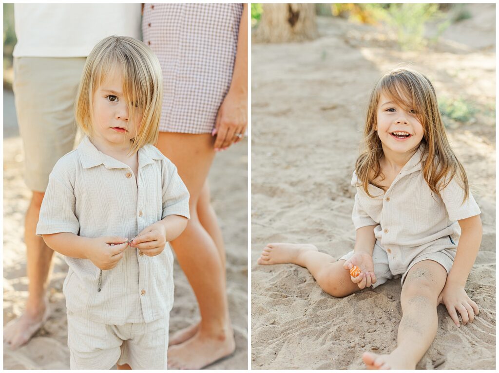 Little boys playing in the sand