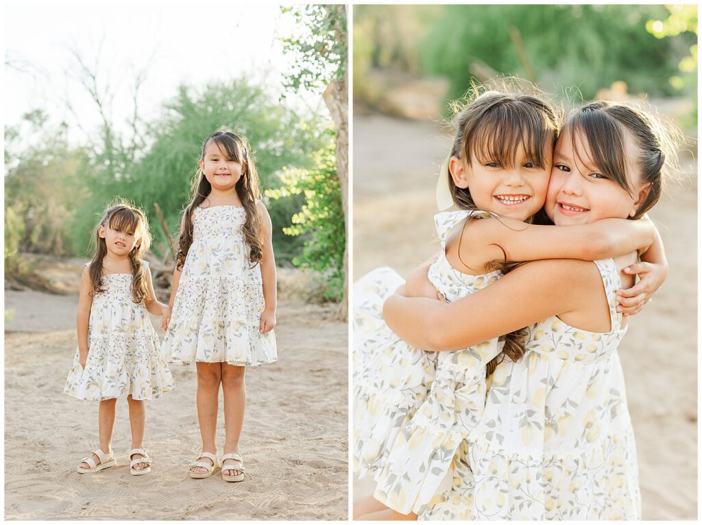 Little girls hugging