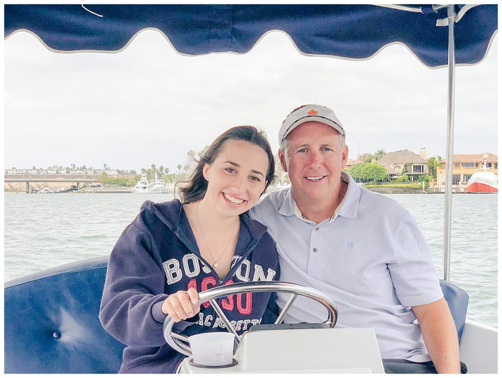 riding a Surrey boat around Balboa Island