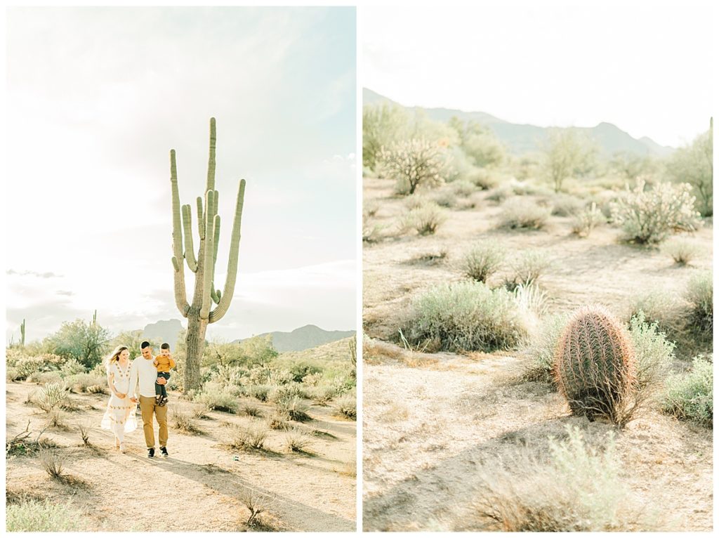 Sanchez family walking through the desert, Coons Bluff