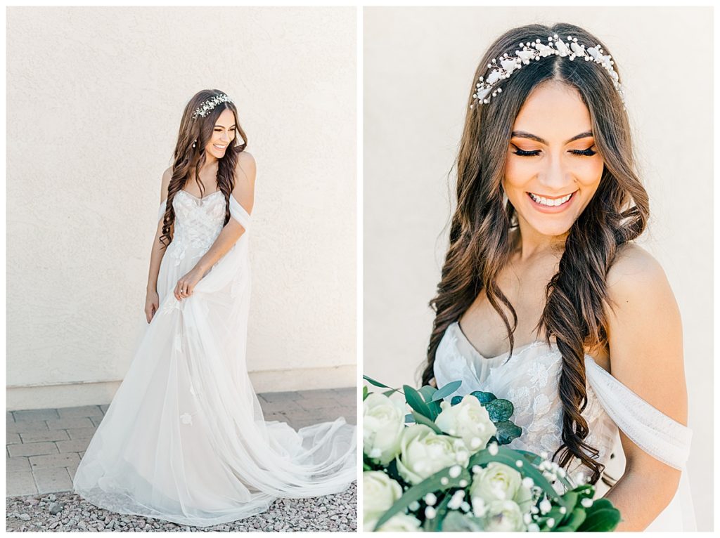 Light and Airy Bridal Portraits Private Estate Scottsdale Wedding