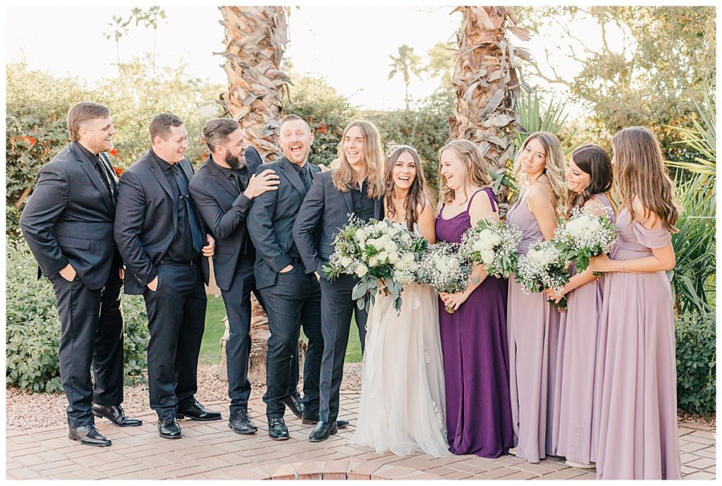 Full Bridal Party photos at Candice & Joel Private Estate Scottsdale Wedding 
