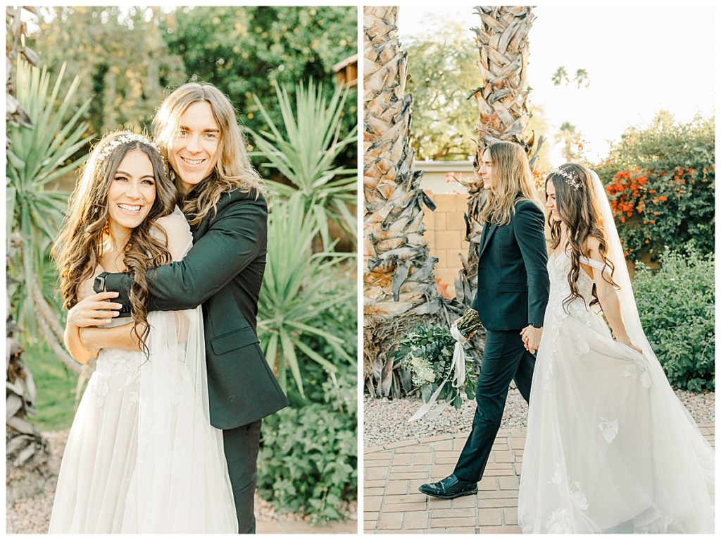 Husband and Wife, Bridal Portraits from  Candice & Joel's Private Estate Scottsdale Wedding 
