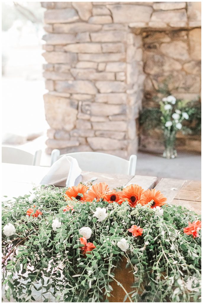 Reception florals and decor at the Golf Club at Johnson Ranch Wedding | Gilbert, Arizona