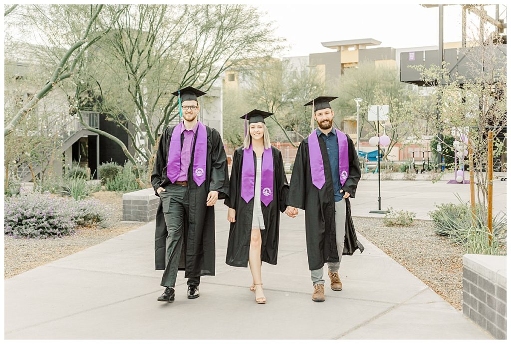 GCU Light & Airy senior graduation photos, wearing cap and gown