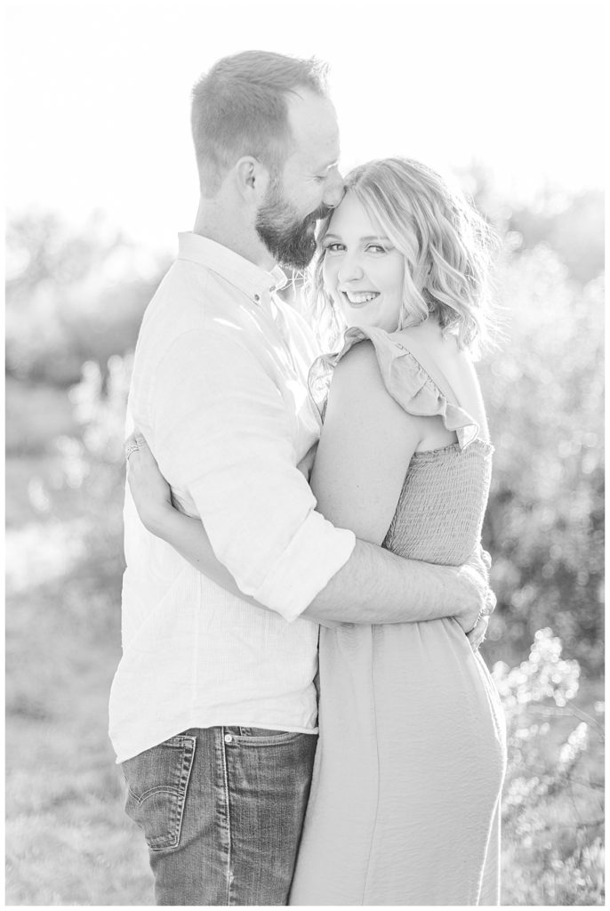 Black & White photo of a couple laughing,  Light & Airy Spring Desert Photos