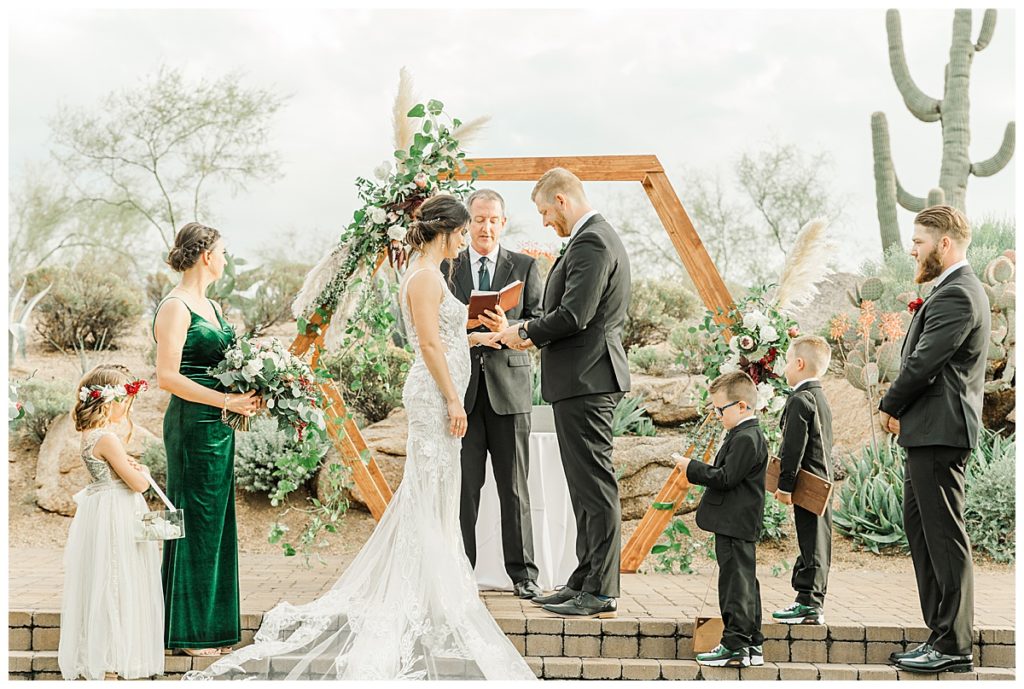 Chelsea & Kyle's Troon North Golf Club Wedding Ceremony | Exchanging the Rings