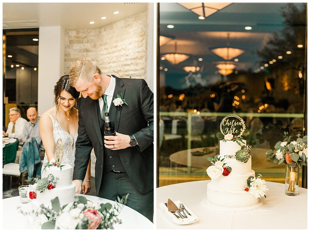 Chelsea & Kyle's Troon North Golf Club Reception | Cake Cutting