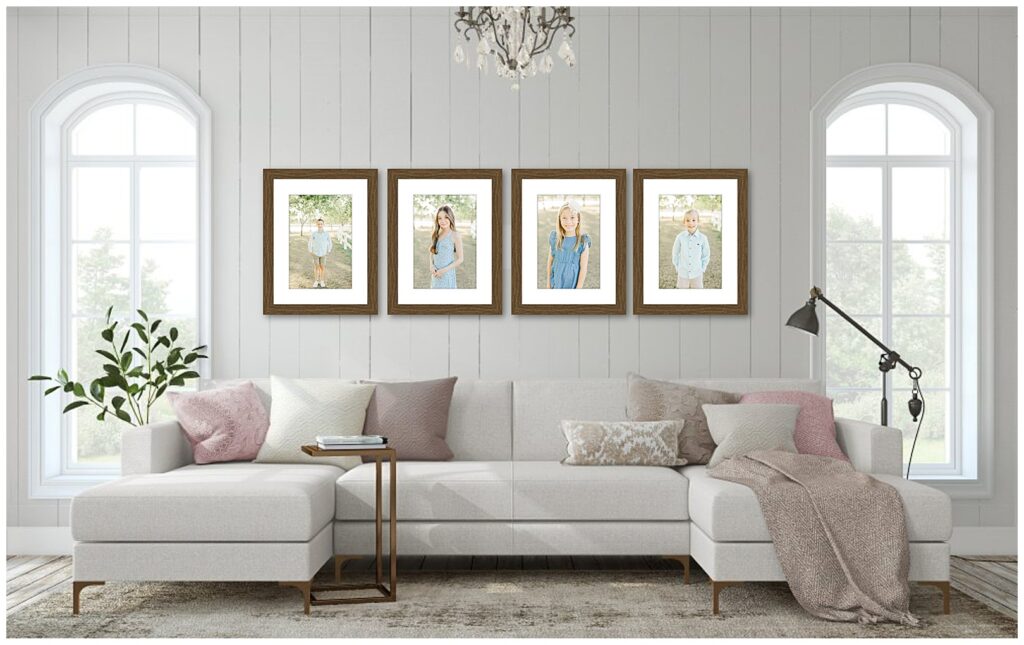 Large Custom Gallery Wall For Family  | Family Room | Bethie Grondin Photography Gilbert Arizona Family Photographer