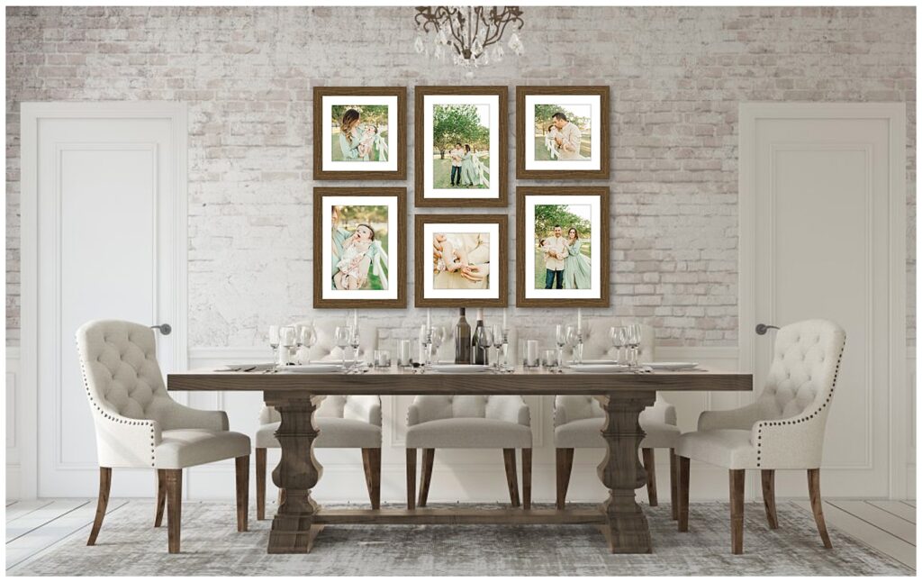 Large Custom Gallery Wall For Family  | Dinning Room | Bethie Grondin Photography Gilbert | Arizona Family Photographer