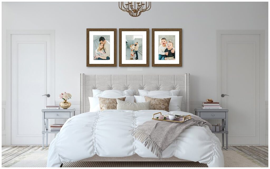 Large Custom Gallery Wall For Family  | Master Bedroom